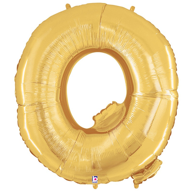 Large Foil Alphabet 34inch Balloon Gold - Q