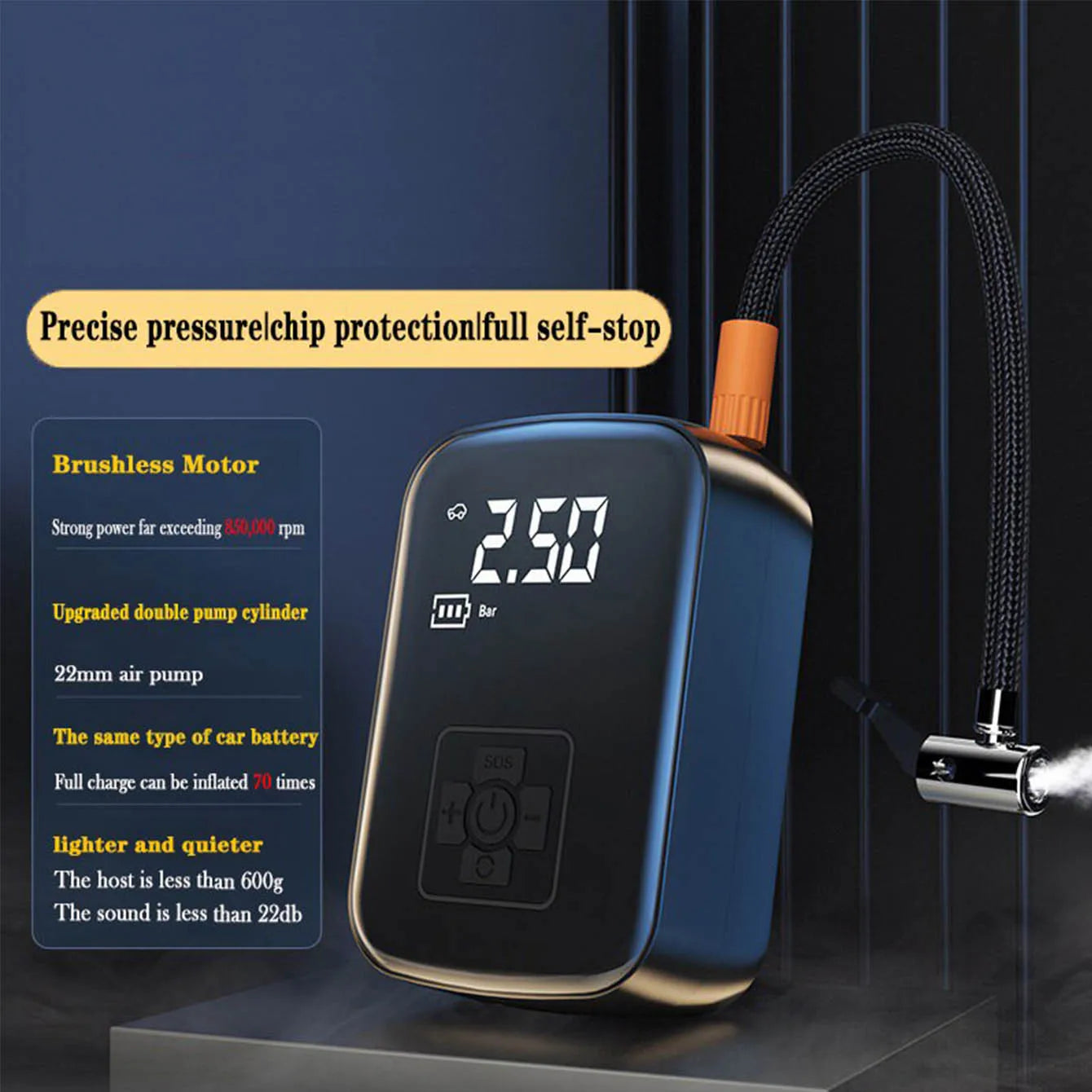 Car Tire Inflator Mini Air Compressor 12V 150PSI Portable Electric Air Pump For Motorcycle Bicycle Tire Air Filling Pump 