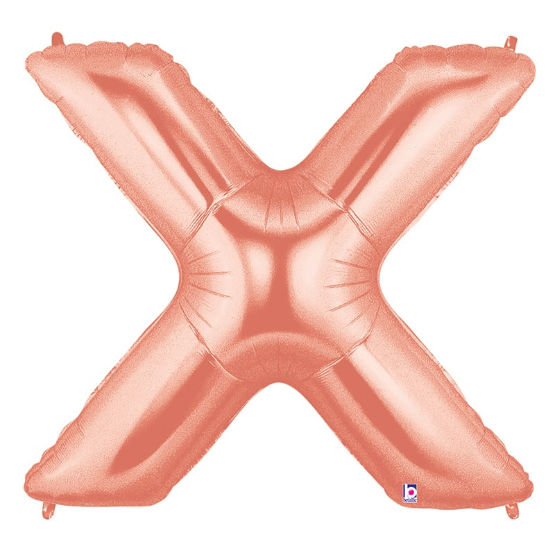 Large Foil Alphabet 34inch Balloon Rose Gold - X