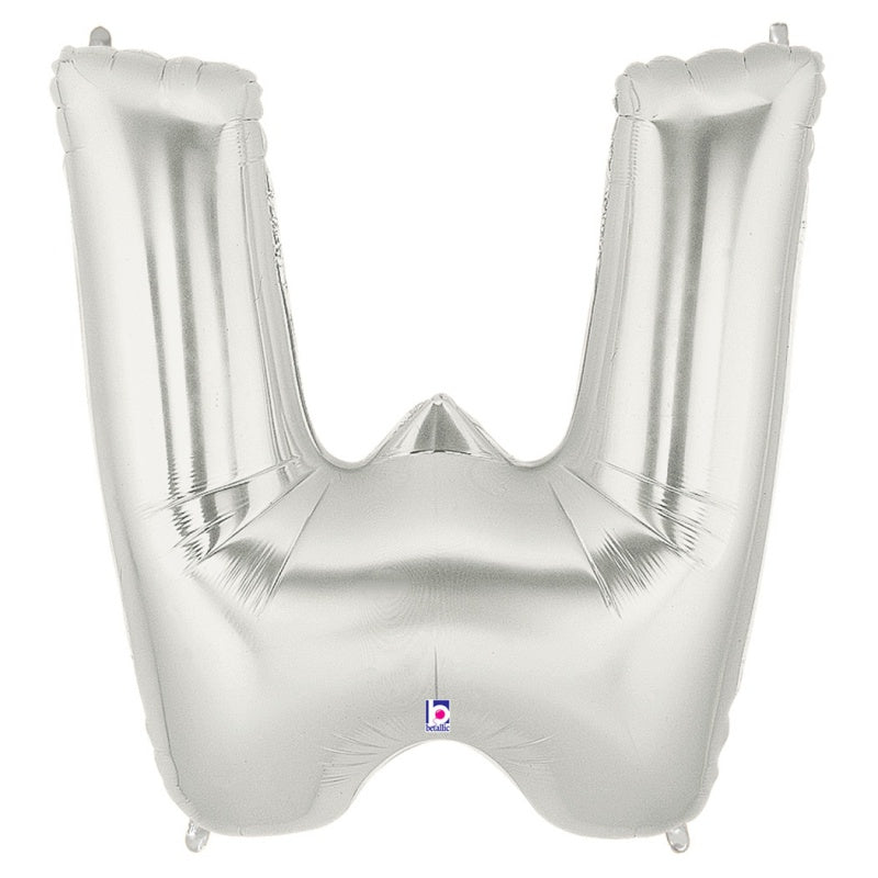 Large Foil Alphabet 34inch Balloon Silver - W