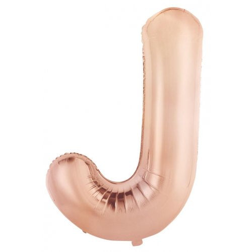 34"(86CM) Decrotex Foil Balloon Alphabet Rose Gold #J