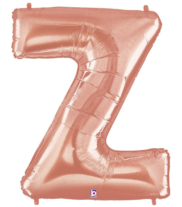 LARGE FOIL Alphabet 34inch BALLOON ROSE GOLD- Z