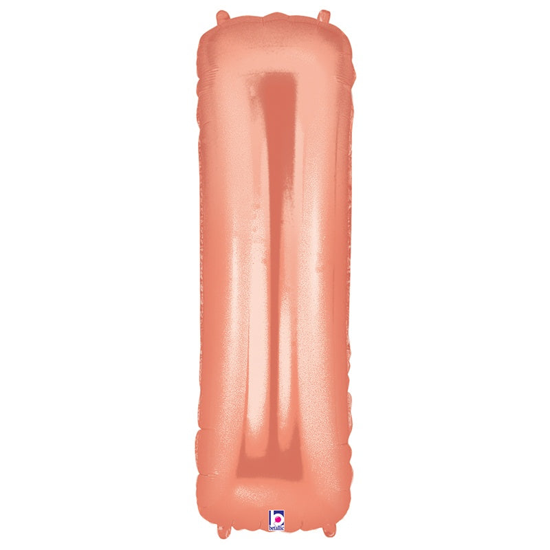 LARGE FOIL Alphabet 34inch BALLOON ROSE GOLD - I