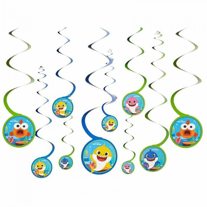 Baby Shark Hanging Swirls Decorations
