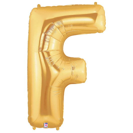 Large Foil Alphabet 34inch Balloon Gold - F