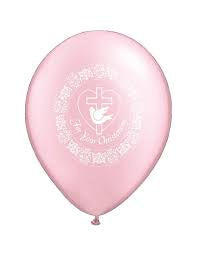 11" Print Pink For Your Christening Dove Pack Of 50