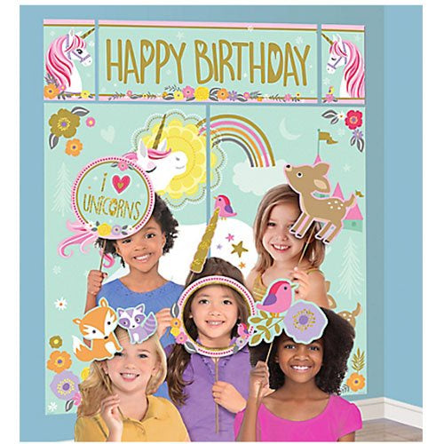 Magical Unicorn Wall Scene Setter With Photo Props