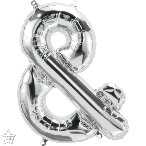 Foil Balloon 16" Letter Silver Ampersand