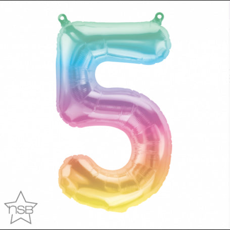 Foil Number Balloon 16"(40cm) Air Filled Only Jelli Ombre 5