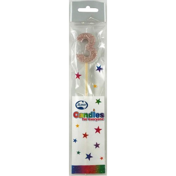 Rose Gold Glitter Long Stick Candle #3