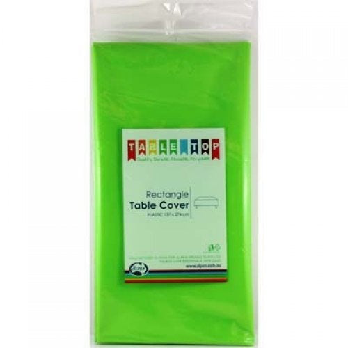Rectangle Plastic Tablecover Lime Green