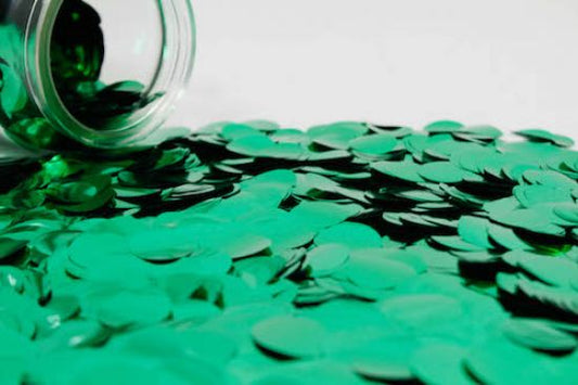 Metallic Confetti 2cm Green 250g