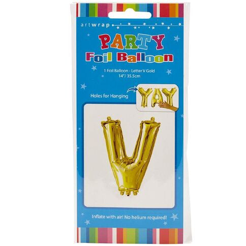 Foil Balloon 35cm Gold V