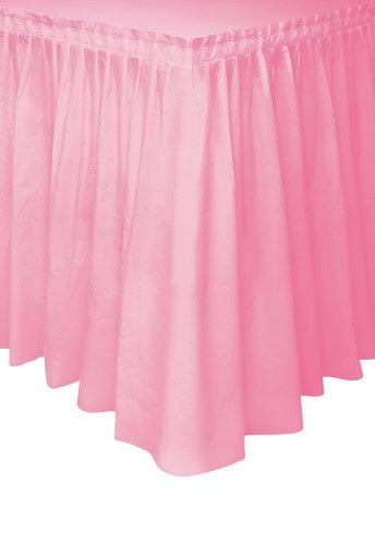 Light Pink Plastic Tableskirt