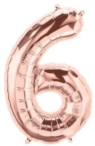 FOIL BALLOON 16" NUMBER ROSE GOLD #6
