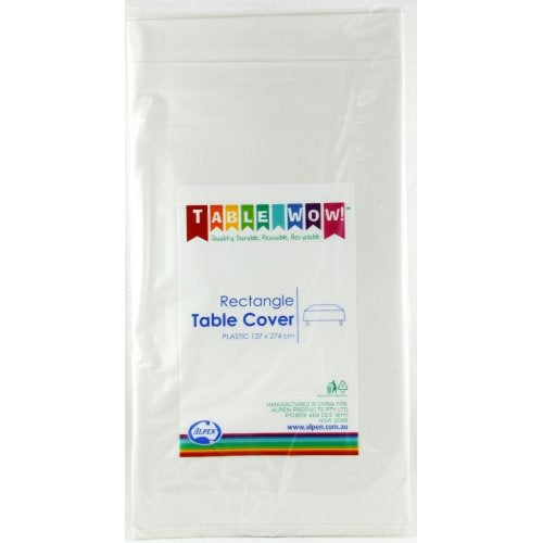 Rectangle Plastic Tablecover White