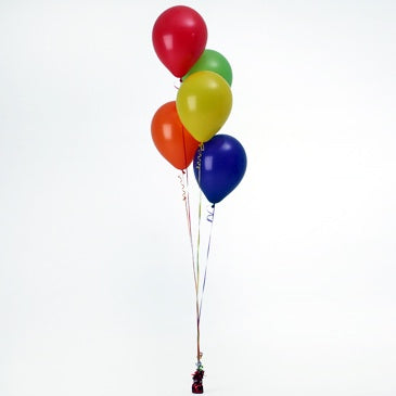 Bunch Of 5 Helium Balloons Bright Mix Table Centerpiece