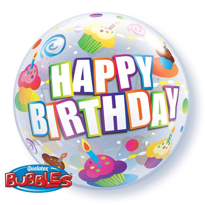 Bubble Balloon 22" Birthday Colourful Cupcakes