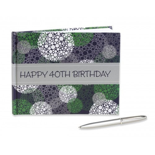 40th Birthday Guest Book Blue