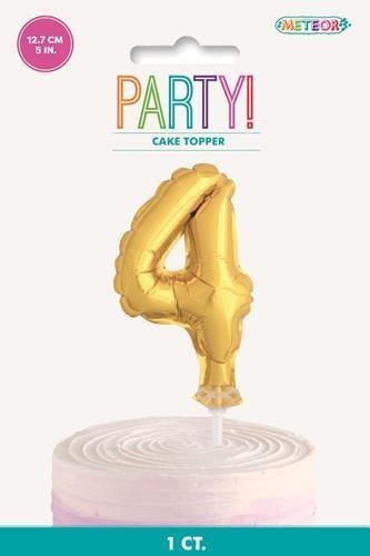 GOLD 5" MINI FOIL BALLOON CAKE TOPPER - 4