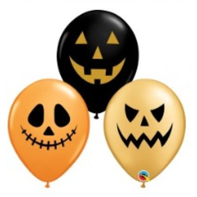 11"(28cm) Latex Balloon Print Jack Faces Assorted Pack Of 50