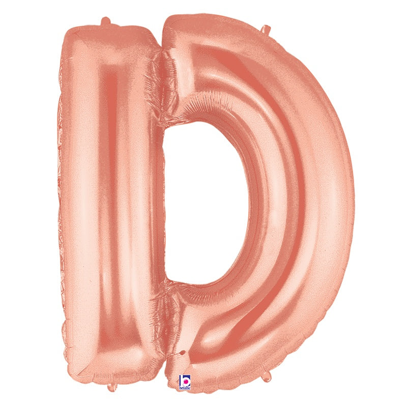 Large Foil Alphabet 34inch Balloon Rose Gold - D