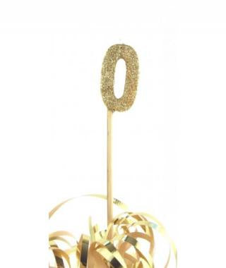 Gold Glitter Long Stick Candle #0