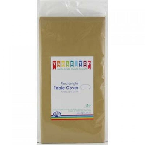 Rectangle Plastic Tablecover Gold