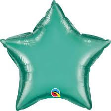FOIL BALLOON 20" STAR CHROME GREEN