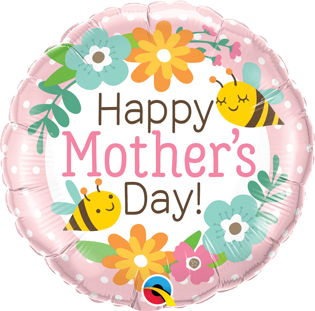 Foil Balloon 18"(45cm) Mother's Day Bees & Flowers