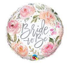 Bride To Be Watercolor Roses Foil Balloon 18" (45cm)