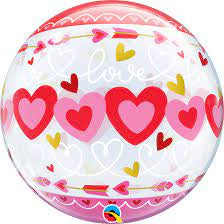 22" SINGLE BUBBLE LOVE CONNECTED HEARTS