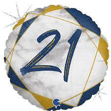#21 Marble Blue FOIL BALLOON 18" (45CM)