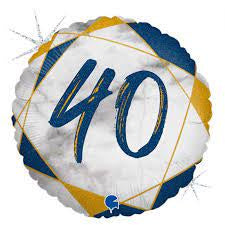 #40 Marble Blue FOIL BALLOON 18" (45CM)
