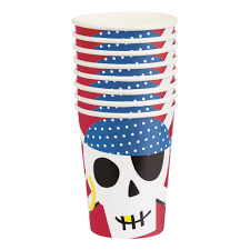 AHOY PIRATE 8 x 9oz CUPS