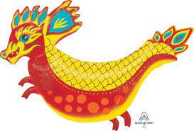Anagram Fiery Dragon Foil Supershape 38 Inch(96 Cm) Balloon