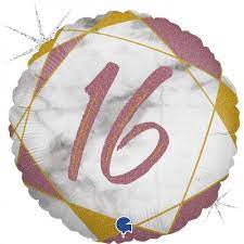 #16 Marble Rose Gold 18" Foil Balloon