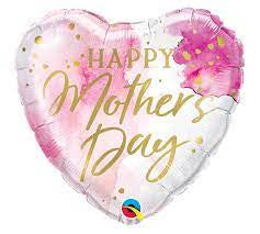 Mother's Day Pink Watercolor Foil Balloon 18" (45cm)
