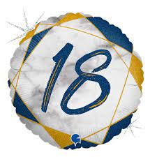 #18 Marble Blue FOIL BALLOON 18" (45CM)