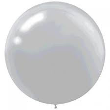 Amscan 60cm Latex Balloon Metallic Silver Pack of 4
