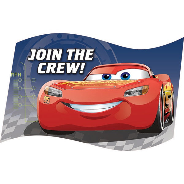 DISNEY CARS 3 POSTCARD INVITATIONS PACK OF 8