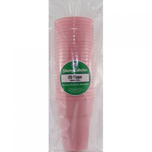 Plastic Cups Light Pink Pack of 20