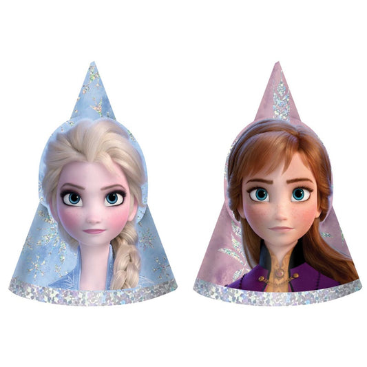 Frozen 2 Party Hats Mini Holographic Pack Of 8