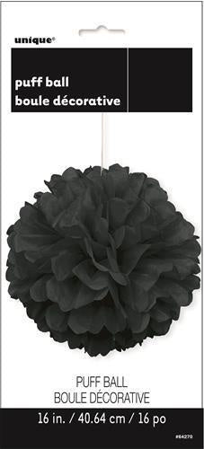 Tissue Paper Puff Ball Decoration Black 40cm