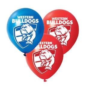 Afl Western Bulldogs Latex Balloons Pack Of 25