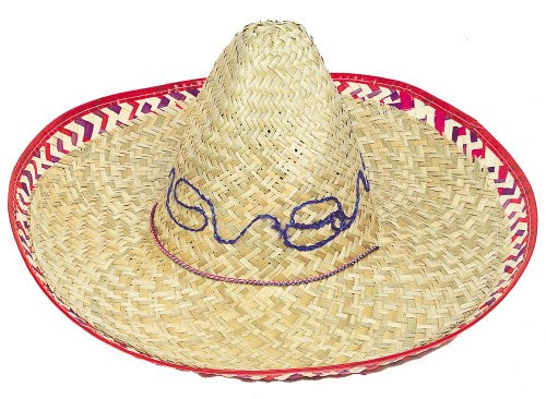 Sombrero Hat With Check Trim Adult