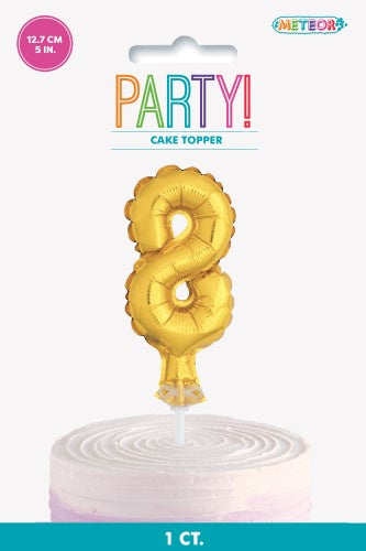 GOLD 5" MINI FOIL BALLOON CAKE TOPPER - 8