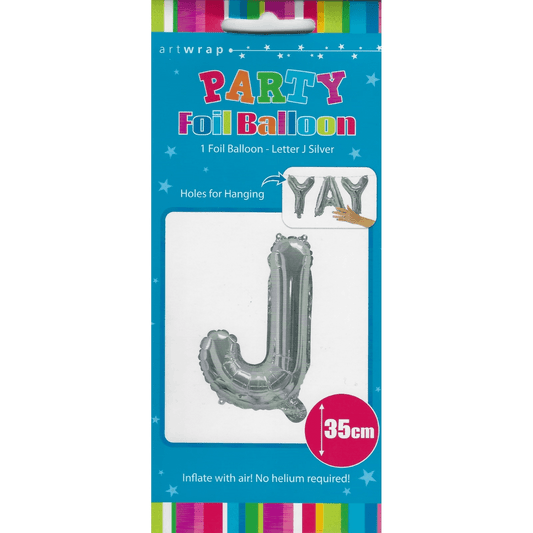 Foil Balloon 35cm Silver J