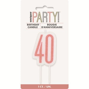 ROSE GOLD NUMERICAL CANDLE-40