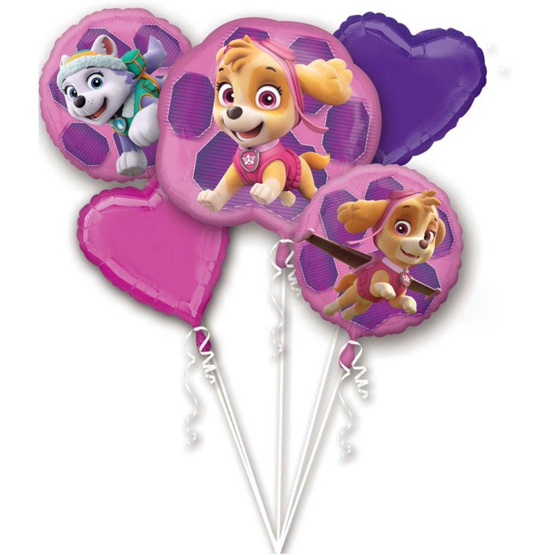 Foil Balloon Bouquet Paw Patrol Skye And Everest Pack Of 5